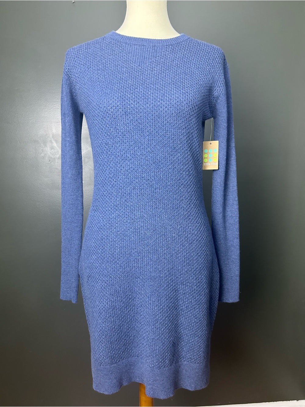 Title Nine Blur Woolicious Waffle Crewneck Dress style # 121010 SIZE SMALL